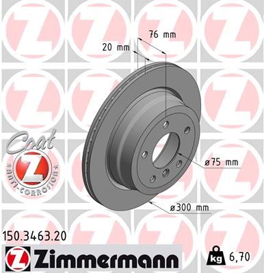 Zimmermann Disc Brake Rotor - 150.3463.20