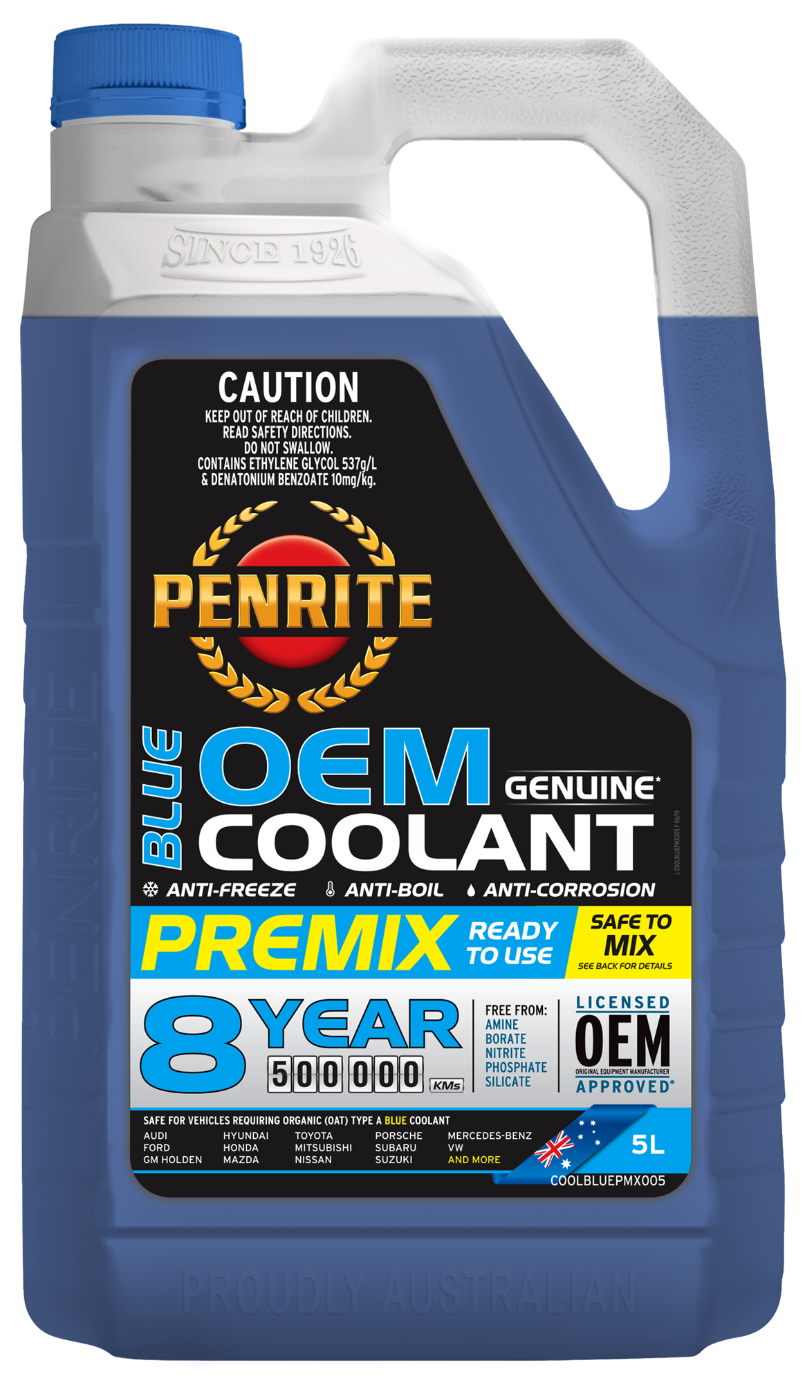 Penrite Blue OEM Coolant Premix 5 Litre