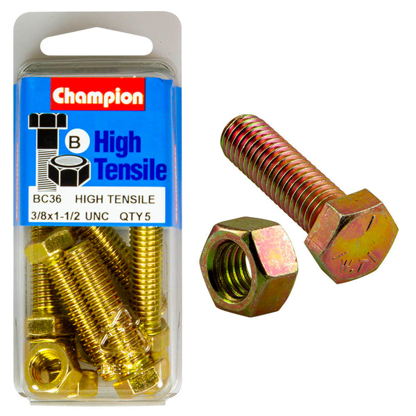 Champion UNC Bolts & Nuts Pack - BC36