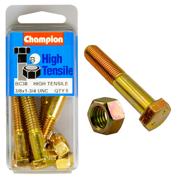 Champion UNC Bolts & Nuts Pack - BC38