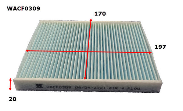 Wesfil Cabin / Pollen Air Filter - WACF0309